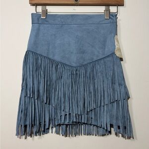 Altar’d State NWT Blue Fringe Women's Skirt Size XS